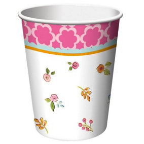 Creative Party Paper Party Cup (Pack of 8) White/Pink (One Size)
