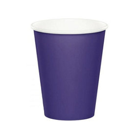 Creative Party Paper Plain Disposable Cup (Pack of 8) Purple (One Size)