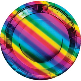 Creative Party Paper Rainbow Party Plates (Pack of 8) Multicoloured (One Size)