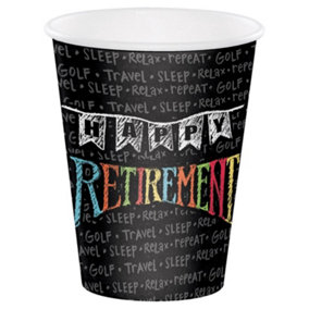 Creative Party Paper Retirement Disposable Cup (Pack of 8) Multicoloured (One Size)