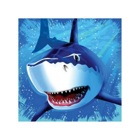 Creative Party Paper Shark Luau/Beach Party Disposable Napkins (Pack of 16) Blue/White (One Size)
