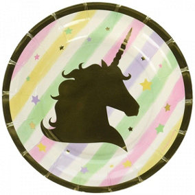 Creative Party Paper Unicorn Party Plates (Pack of 8) Multicoloured (One Size)