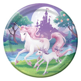 Creative Party Paper Unicorn Plate (Pack of 8) Multicoloured (One Size)