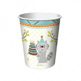 Creative Party Paper Woodland Party Cup (Pack of 8) Blue (One Size)