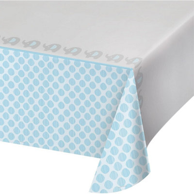 Creative Party Patterned Party Table Cover Blue/White (One Size)