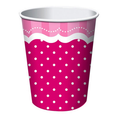 Creative Party Perfectly Pink Party Cups (Pack Of 8) Pink (One Size) DIY at B&Q