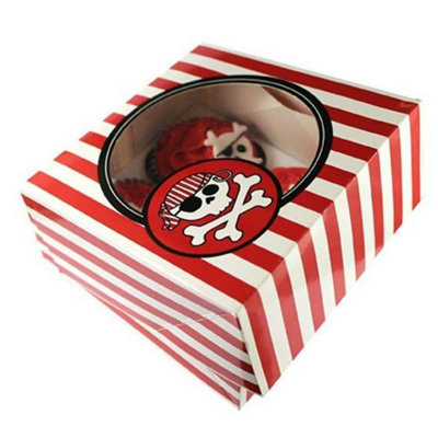 Creative Party Pirate Cake Box Red/White (One Size)