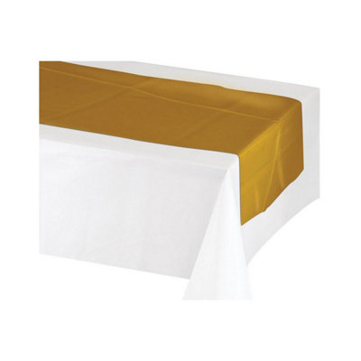 Creative Party Plain Table Runner Metallic Gold (One Size)