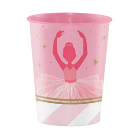 Creative Party Plastic Ballerina Party Cup Pink/White/Gold (One Size)