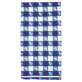 Creative Party Plastic Checked Party Table Cover Blue (One Size)