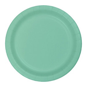 Creative Party Plastic Plain Dinner Plate (Pack of 20) Fresh Mint (One Size)