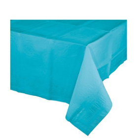 Creative Party Plastic Plain Party Table Cover Bermuda Blue (One Size)