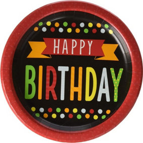 Creative Party Polka Dot Birthday Party Plates (Pack of 8) Multicoloured (One Size)