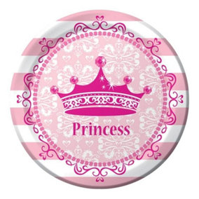 Creative Party Princess Royalty Dessert Plate (Pack of 8) Pink/White (One Size)
