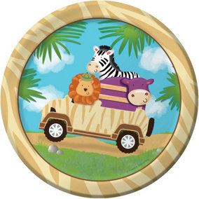 Creative Party Safari Adventure Disposable Plates (Pack of 8) Multicoloured (One Size)