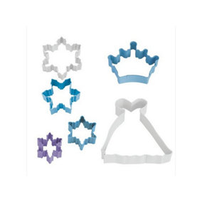 Creative Party Snow Queen Tinplated Steel Cookie Cutter Set (Pack of 6) Multicoloured (One Size)