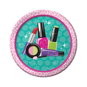 Creative Party Sparkle Spa Cosmetics Birthday Party Plates (Pack of 8) Multicoloured (One Size)