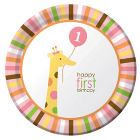 Creative Party Sweet At One 1st Birthday Party Plates (Pack of 8) Multicoloured (One Size)