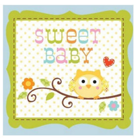 Creative Party Sweet Baby Paper Disposable Napkins (Pack of 16) Multicoloured (One Size)