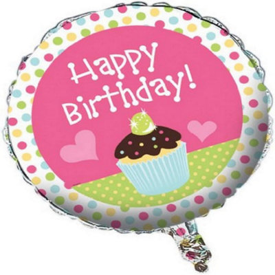 Creative Party Sweet Treats Round Happy Birthday Foil Balloon Multicoloured (One Size)