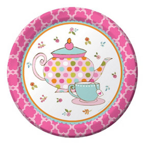 Creative Party Tea Time Paper Dessert Plate (Pack of 8) Multicoloured (One Size)
