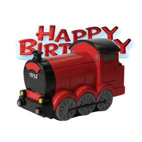 Creative Party Trains & Happy Birthday Cake Topper Red/Black (One Size)