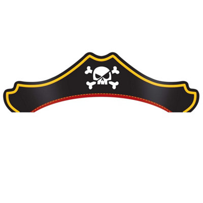 Creative Party Treasure Island Pirate Party Hats (Pack of 8) Black ...
