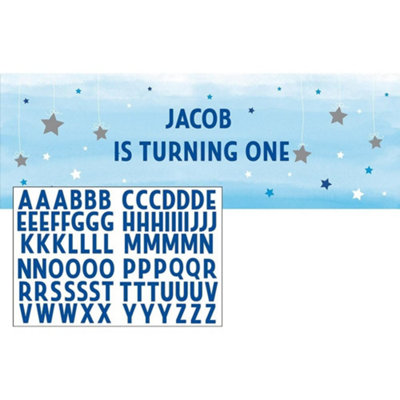 Creative Party Twinkle Little Star Giant Birthday Banner With Stickers Blue (One Size)