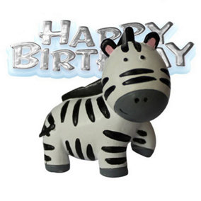Creative Party Zebra & Motto Cake Decoration Topper Black/White (One Size)