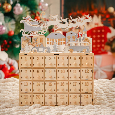 Creative Santa Claus Calendar Ornament with 24 Drawers for Christmas ...