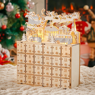 Creative Santa Claus Calendar Ornament with 24 Drawers for Christmas ...