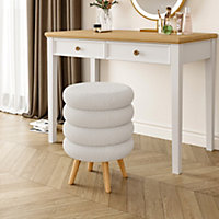 Creative White Teddy Bear Fabric Footstool