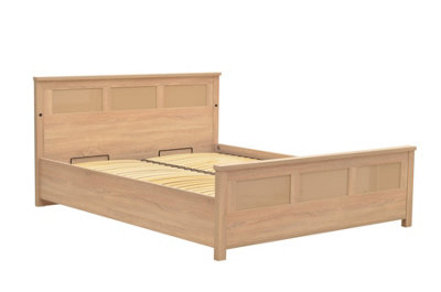 Cremona Bed with LED in Oak Sonoma & Cappuccino - W191cm H95cm D213cm, Luxurious and Functional