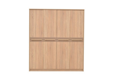 Cremona Hinged Door Wardrobe in Oak Sonoma & Cappuccino Gloss - W1850mm H2120mm D630mm, Spacious and Elegant