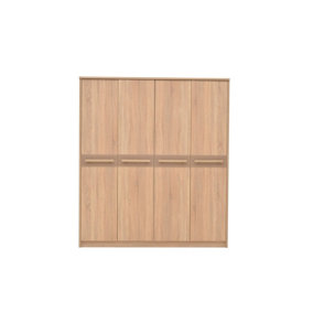 Cremona Hinged Door Wardrobe in Oak Sonoma & Cappuccino Gloss - W1850mm H2120mm D630mm, Spacious and Elegant