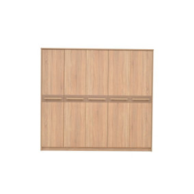 Cremona Hinged Door Wardrobe in Oak Sonoma & Cappuccino Gloss - W2300mm H2120mm D630mm, Colossal and Elegant