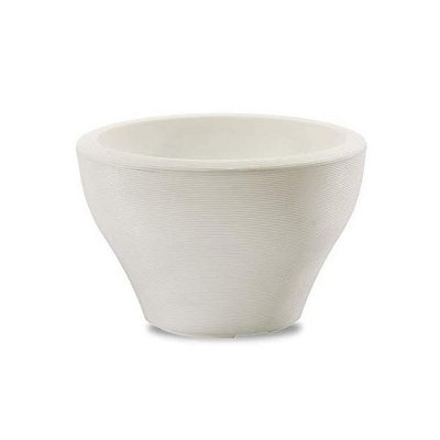 Crescent Garden Juno Round Pot Planter Large Outdoor/Indoor Pot 16-inch in Alpine White