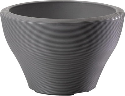 Crescent Garden Juno Round Pot Planter Large Outdoor/Indoor Pot 16-inch in Slate