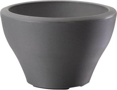Crescent Garden Juno Round Pot Planter Large Outdoor/Indoor Pot 24-inch in Slate