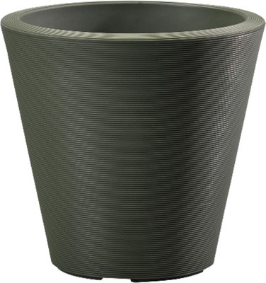 Crescent Garden Madison Round Pot Planter Large Outdoor/Indoor Pot 20-inch in Olive