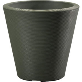 Crescent Garden Madison Round Pot Planter Large Outdoor/Indoor Pot 20-inch in Olive