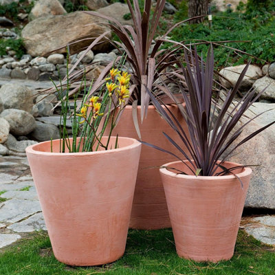 Crescent Garden Madison Round Pot Planter Large Outdoor/Indoor Pot 20-inch in Slate