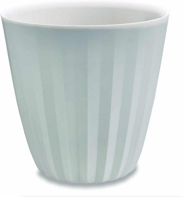 Crescent Garden Pleat Planter, Large Outdoor/Indoor Pot 15-Inch in Alpine White