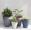 Crescent Garden Self-Watering Rim Planter Large Outdoor/Indoor TruDrop System Olive 18''