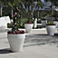 Crescent Garden Self-Watering Rim Planter Large Outdoor/Indoor TruDrop System Weathered Terracotta 18''