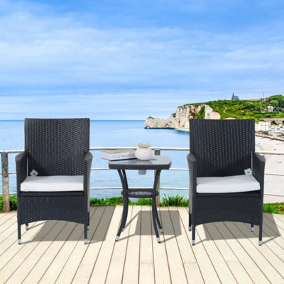 Crescent Outdoor Bistro Set Black