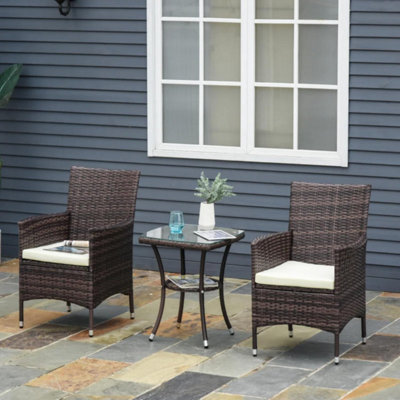 Crescent Outdoor Bistro Set Brown