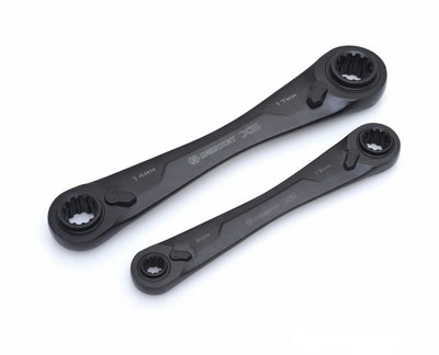 Crescent X6 Ratcheting Metric Flexible  Wrench Set 2Pc