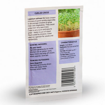 Cress Curled Herb Seeds (Approx. 1000 seeds) by Jamieson Brothers