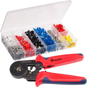Crimping Tool - 0.25 - 10 mm², with 1200 multicoloured ferrules - black/red